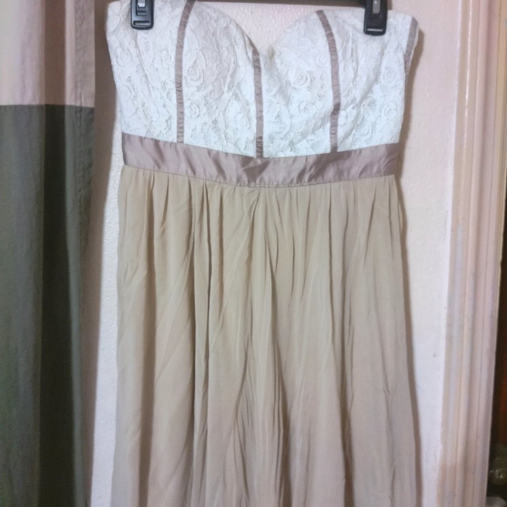 Justify Neutral Color Strapless Mini Dress Size Medium Ju